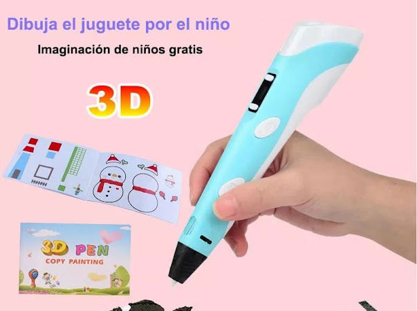 Pack de 1 boligrafo 3D con5 metros de 10 colores de filamento