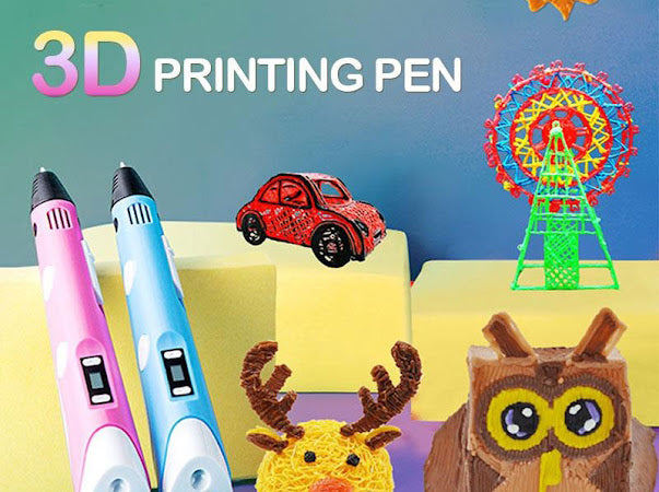 Pack de 1 boligrafo 3D con5 metros de 10 colores de filamento