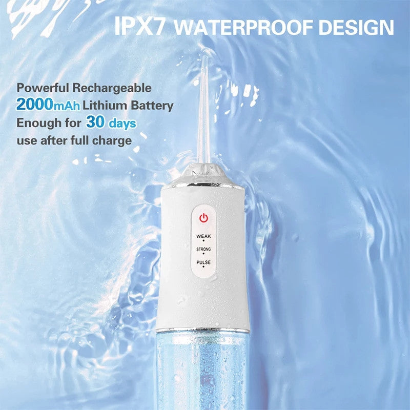 Irrigador Oral recargable por USB con 4 boquillas