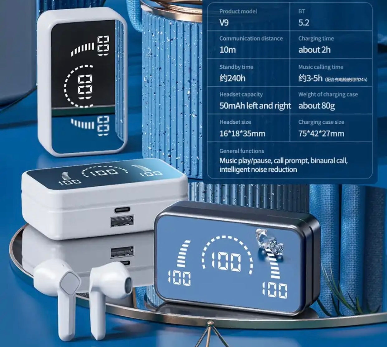 Auriculares inalámbricos pantalla táctil