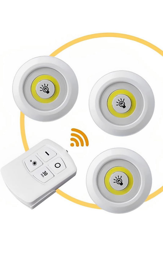 Set de 3 luces LED con mando a distancia