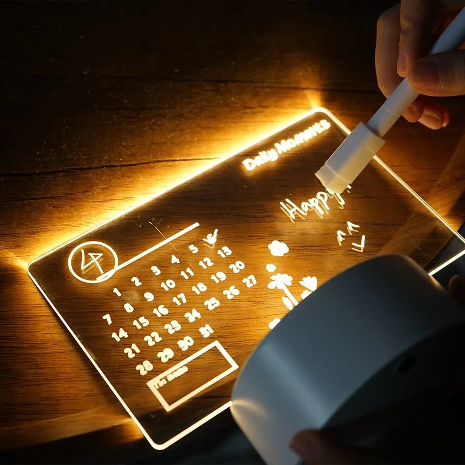 Tablero de notas LED creativo