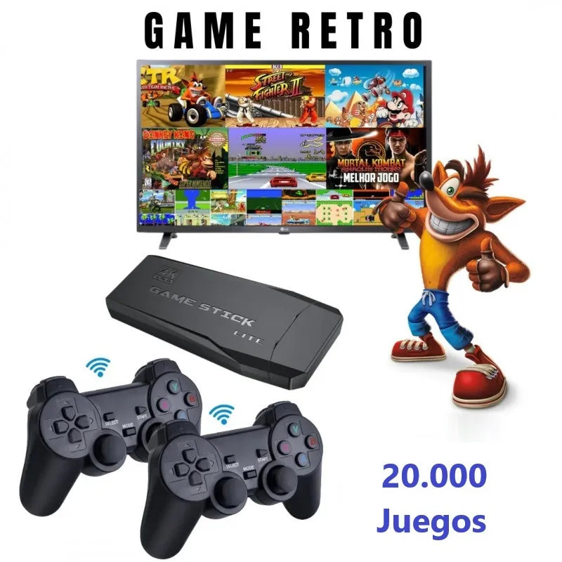 Consola retro 20.000 + 2 mandos inalámbricos
