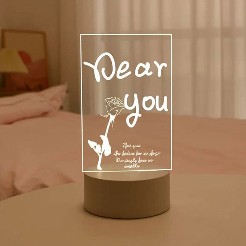 Tablero de  notas con luz