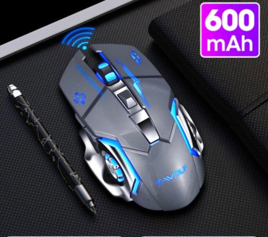 Ratón inalámbrico recargable con luz