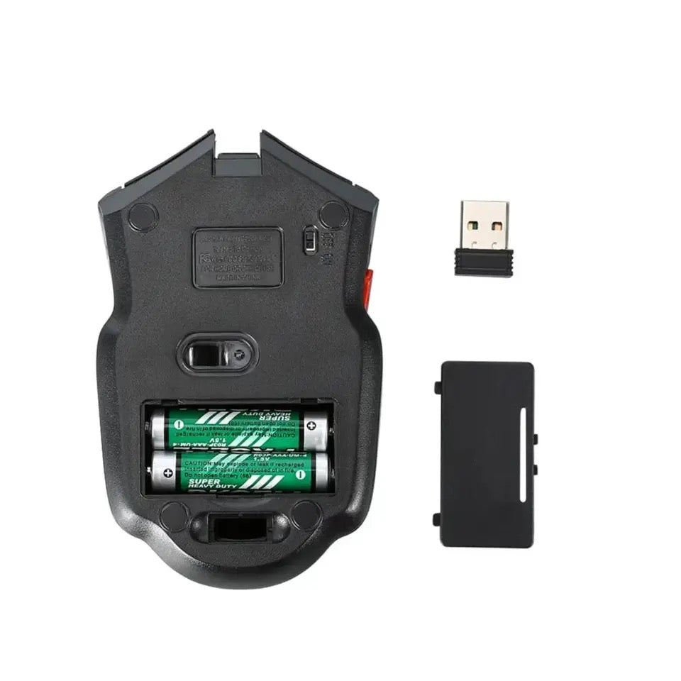 Ratón inalámbrico USB negro