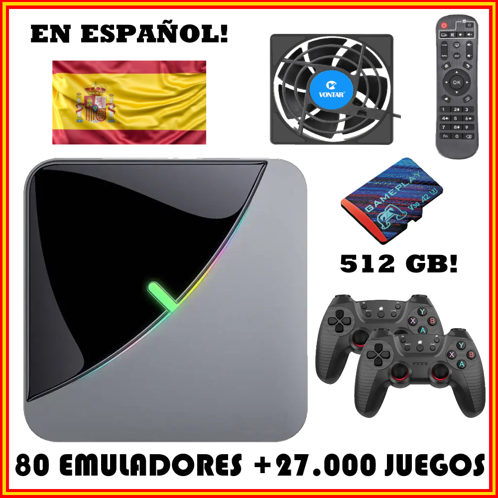 Consola EmuELEC Ibérica+ 2 mandos inalámbricos – 80 Emuladores