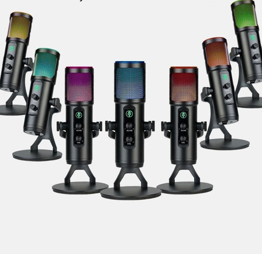 Microfono con luz RGB